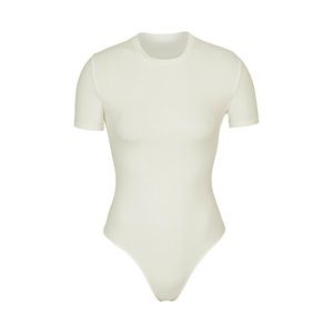 COTTON JERSEY T-SHIRT BODYSUIT in bone
